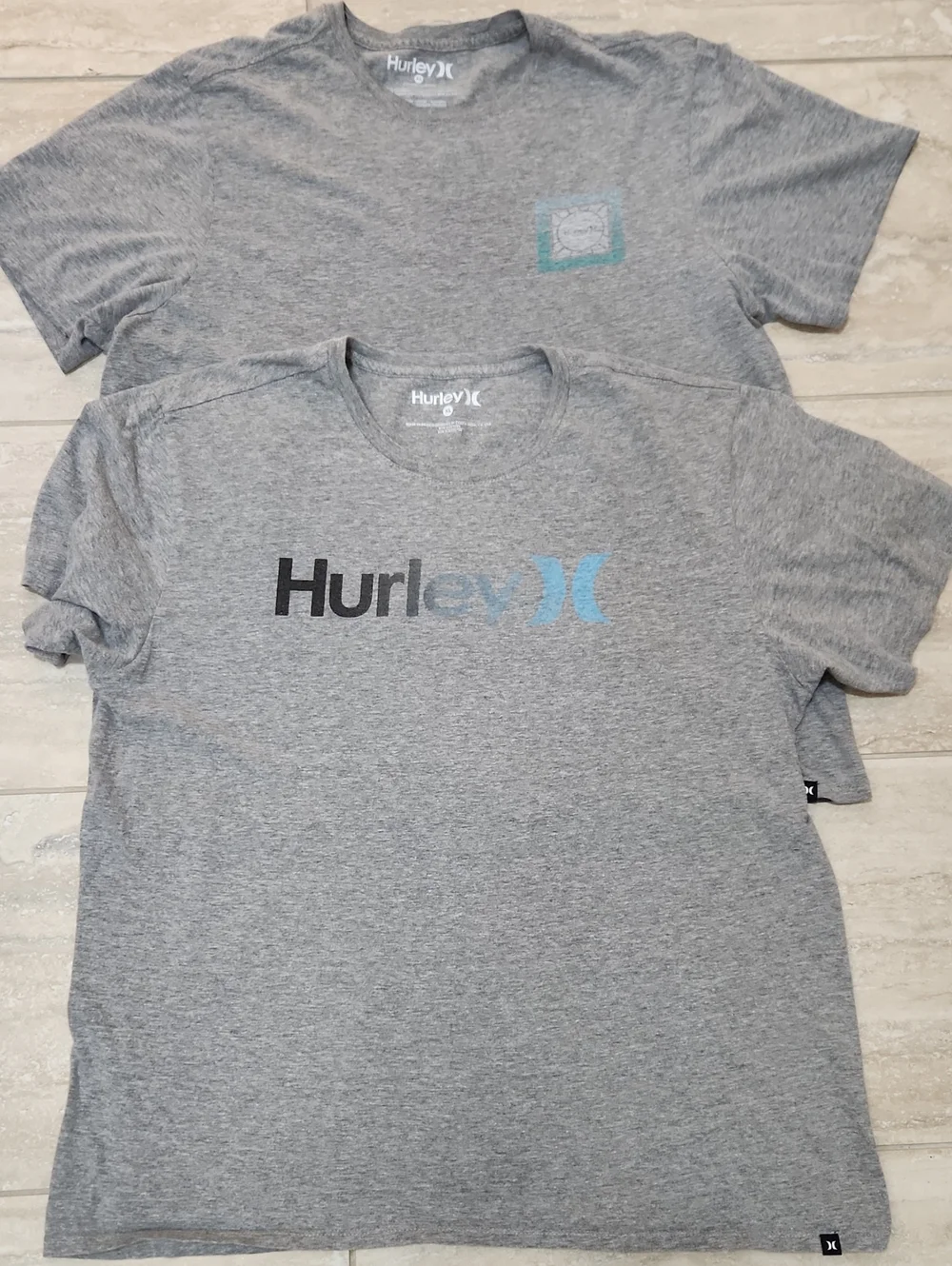 2 Hurley T-Shirt Bundle Men's XL Extra Large Gray Graphic Faded Logo - Picture 1 of 11